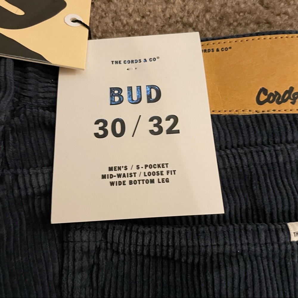 Size 30 - 32 Mens Corduroy Pants Navy 100% Cotton - Picture 5 of 9